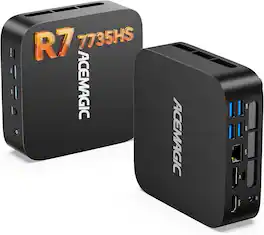 ACEMAGIC - M1 - 4K Gaming Mini PC - AMD Ryzen 7 7735HS (8C/16T) - 24GB LPDDR5 1TB SSD Win 11 Pro WiFi6 BT 5.2 HDMI USB - Black