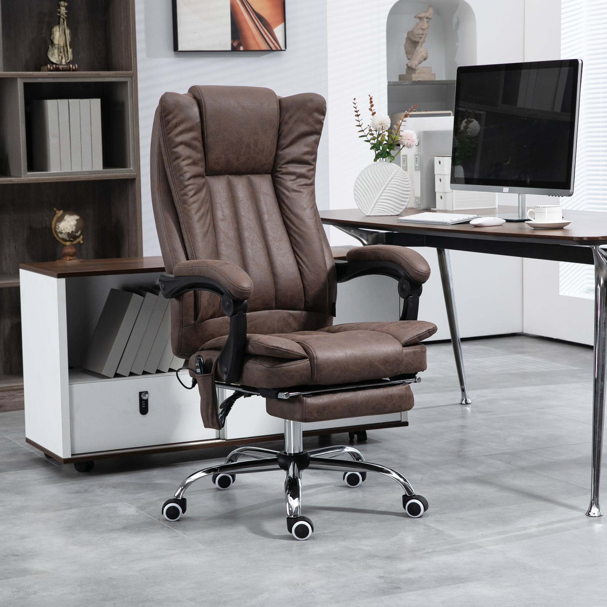 Alt View 1. Vinsetto - 6 Point Vibration Massage Office Chair, High Back Computer Chair with Heat, Adjustable Height - Coffee.