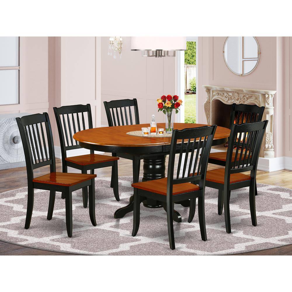 Left. East West Furniture - Dining Room Set Black & Cherry - Brown.