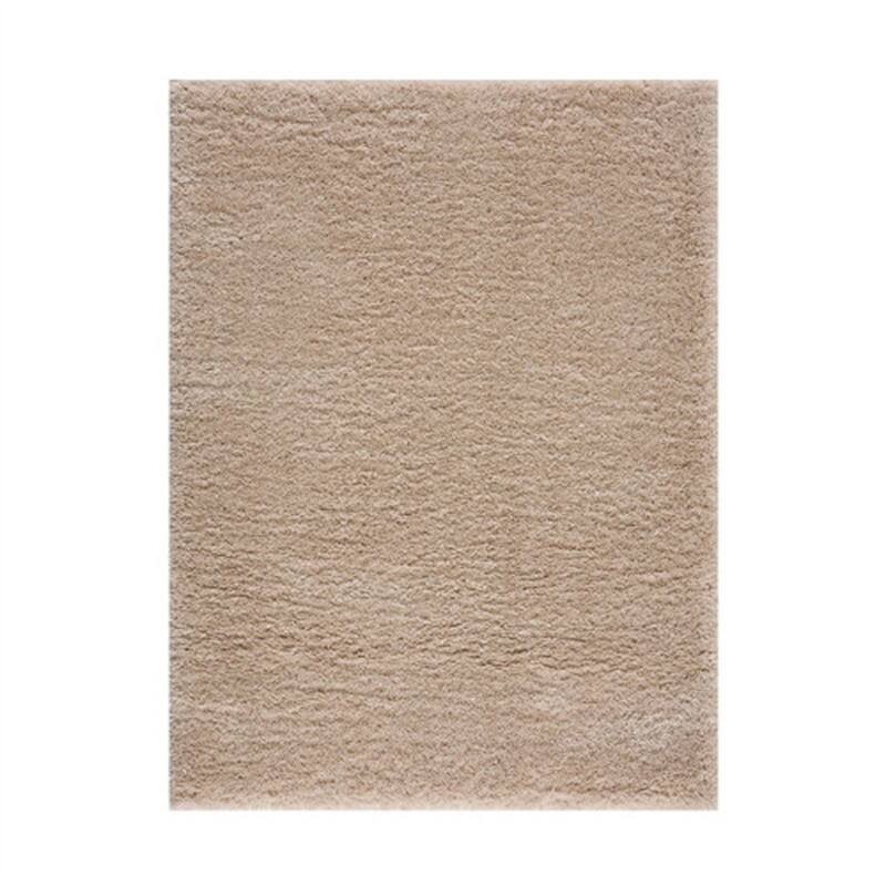 Front. HTUTWOO - Polyester Shag Area Rug - Cream 4x6, Machine Woven Plush Rug, High Pile 0.75", Soft Pile for High-Traffic Areas - Cream.