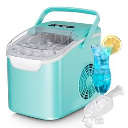 Electactic - Portable Countertop Bullet Ice Maker 26lbs/24h with 8 Larger Bullet Cubes, Portable - Green