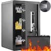 Front. VEVOR - Safe, 2.2 Cubic Feet Home Safe, Steel Security Safe with Fingerprint, Digital Keypad and 2 Keys, Cabinet Safe - Black.