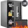 VEVOR - Safe, 2.2 Cubic Feet Home Safe, Steel Security Safe with Fingerprint, Digital Keypad and 2 Keys, Cabinet Safe - Black