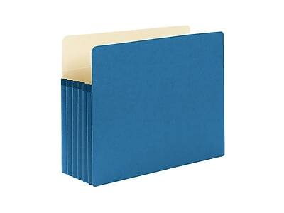 Alt View 1. Smead -  Paper Stock File Pocket, 5.25" Expansion, Letter Size, Blue  - Blue.