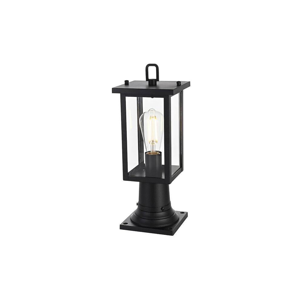 Angle. Elegant Lighting - Venango 7 inch Outdoor Pendant in Black - Black.