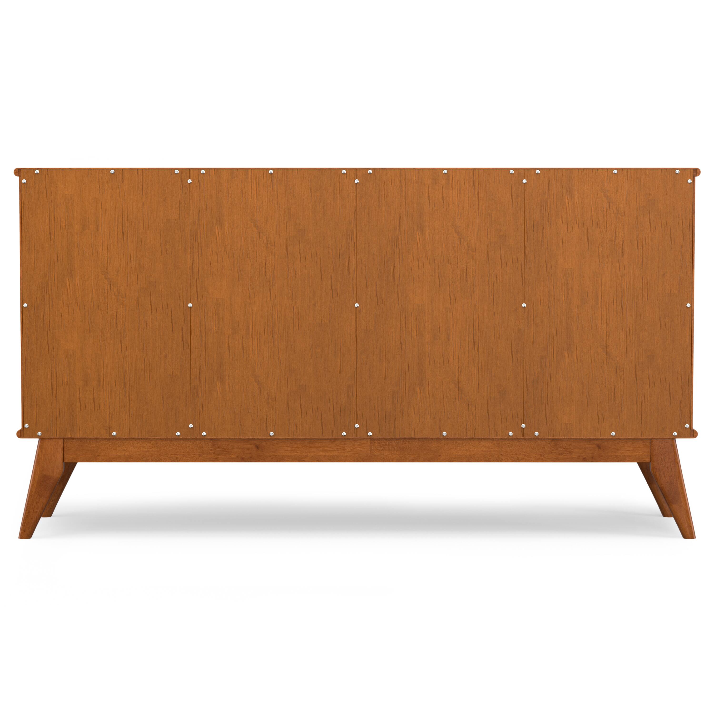 Alt View 1. Simpli Home - Draper SOLID HARDWOOD Mid Century 4 Door Sideboard Buffet in Teak Brown - Teak Brown.