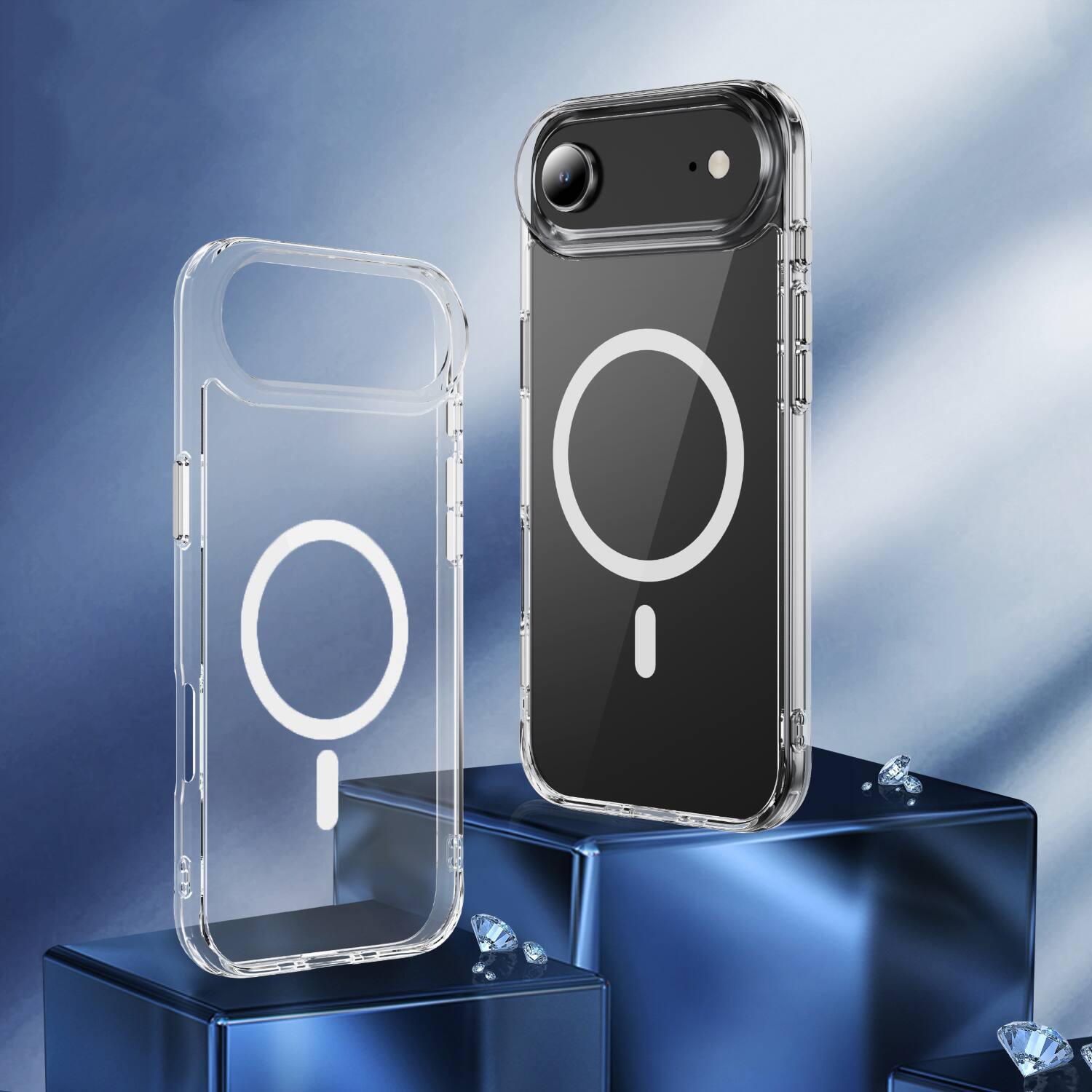 Alt View 3. Nakedcellphone - Clear Case for iPhone 17 Air Phone - Compatible with MagSafe - Clear.