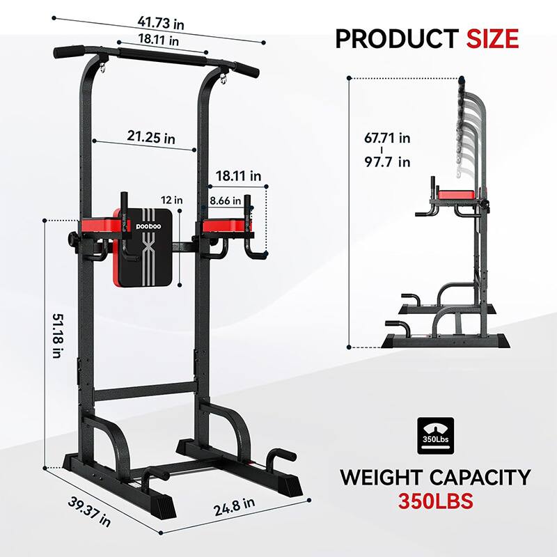 41.73 in  
18.11 in  
21.25 in  
18.11 in  
67.71 in  
97.7 in  
12 in  
8.66 in  
51.18 in  
39.37 in  
24.8 in  

PRODUCT SIZE  

WEIGHT CAPACITY  
350LBS