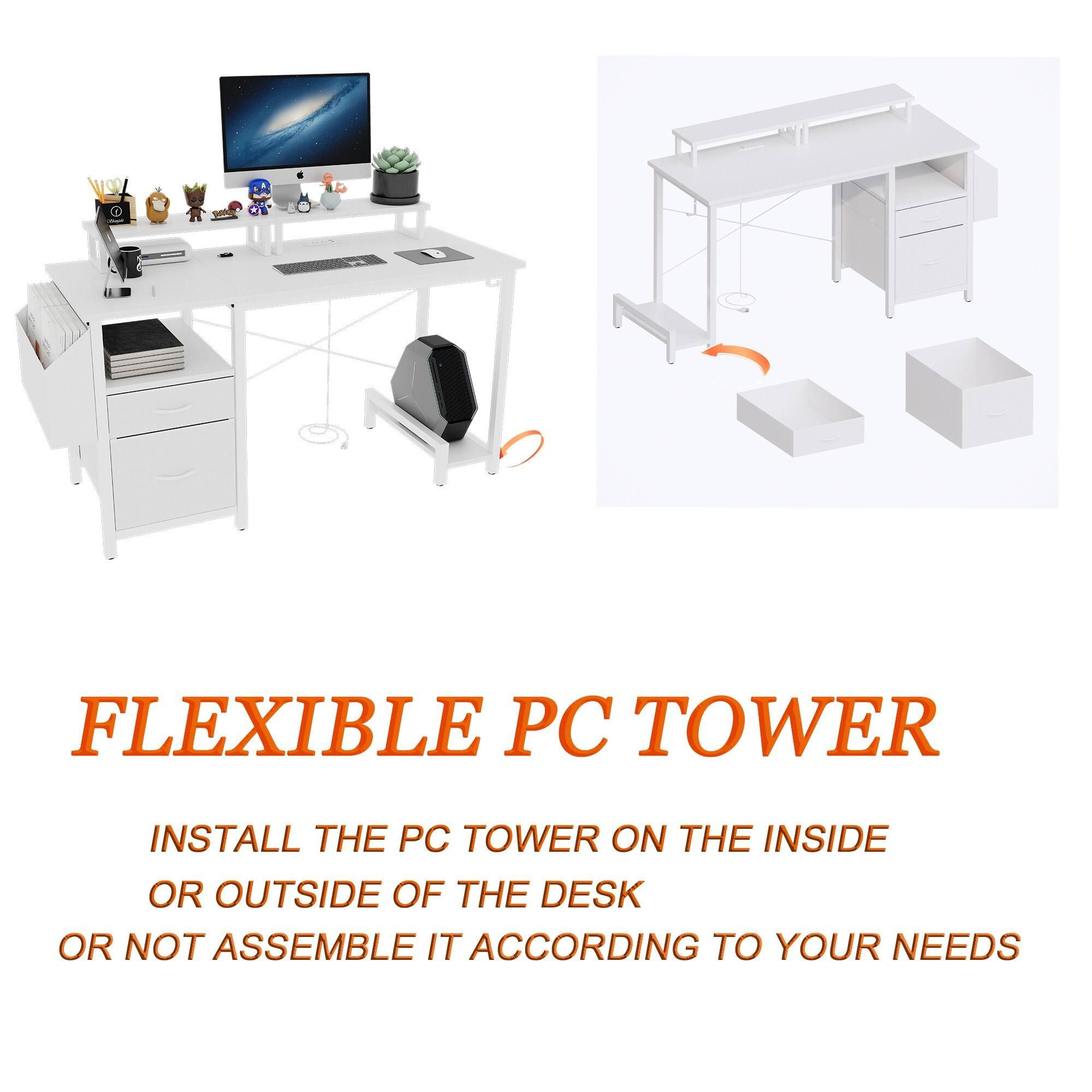 FLEXIBLE PC TOWER

INSTALL THE PC TOWER ON THE INSIDE OR OUTSIDE OF THE DESK OR NOT ASSEMBLE IT ACCORDING TO YOUR NEEDS