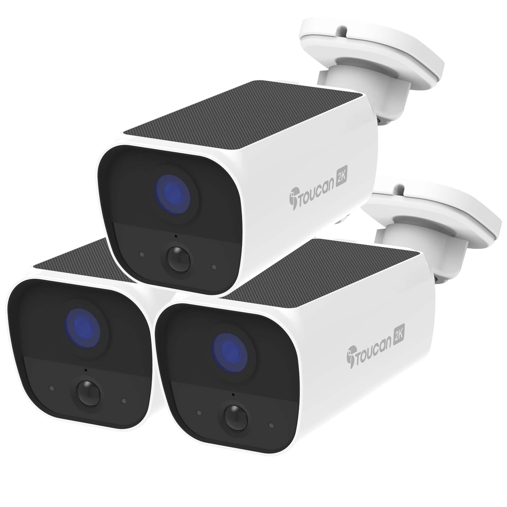 Toucan - Solar Wireless Security Camera S5 3-pack - White