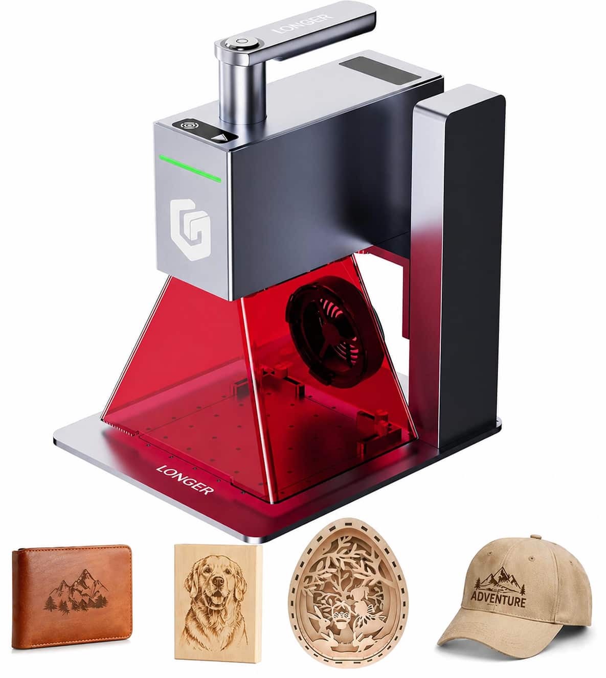 LONGER - 6W Laser Engraver, 5000mm/s Speed, 0.05mm Precision, Portable Handheld Laser Cutter for Wood, Metal, Leather, Jewelry