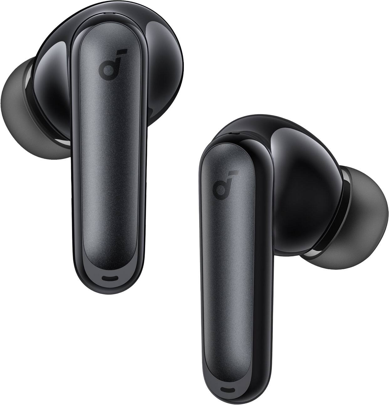 Angle. Soundcore - by Anker P41i Bluetooth Wireless In Ear Earbuds with Portable USB-C Phone Charger (With Lightning Adapter) - Black.