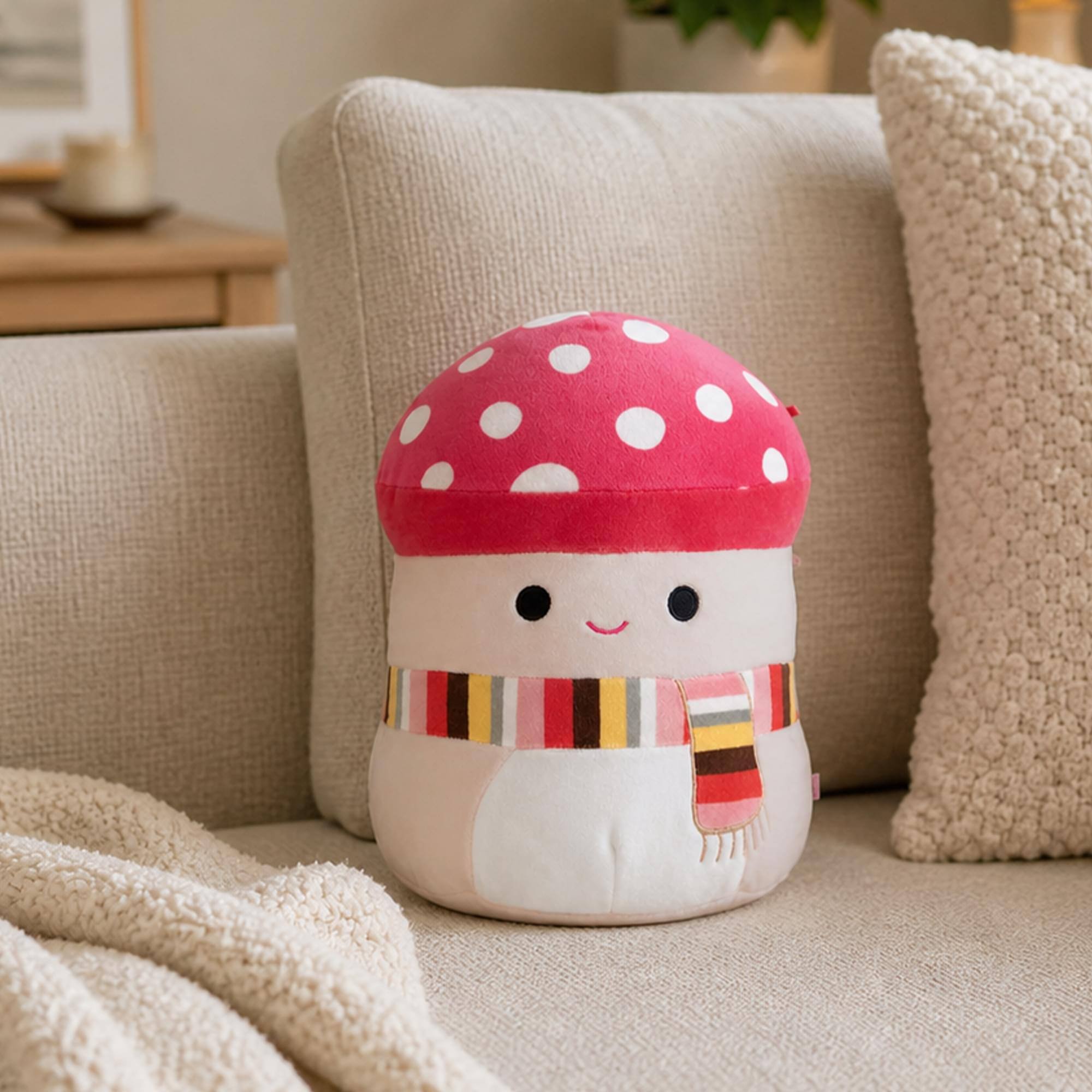 Alt View 4. Kellytoy - Squishmallow 10-Inch Malcom The Mushroom Plush - Beige.