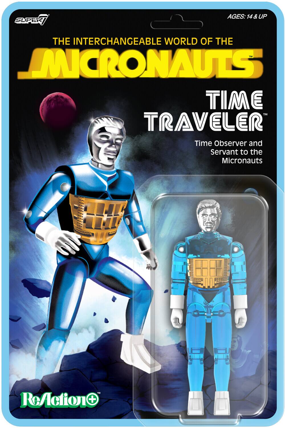Super7 - Micronauts - ReAction+ Wv3 - Time Traveler (Translucent Blue) - COLLECTIBLES