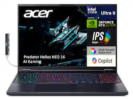 Acer - Predator Helios NEO 16 AI Laptop 16.0 WQXGA Display (Ultra 9- 275HX, 32GB, 1TB SSD, Win 11 Home) w/USB Hub - Black