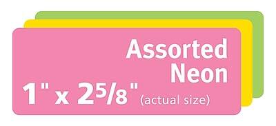 Assorted Neon  
1" x 25/8" (actual size)