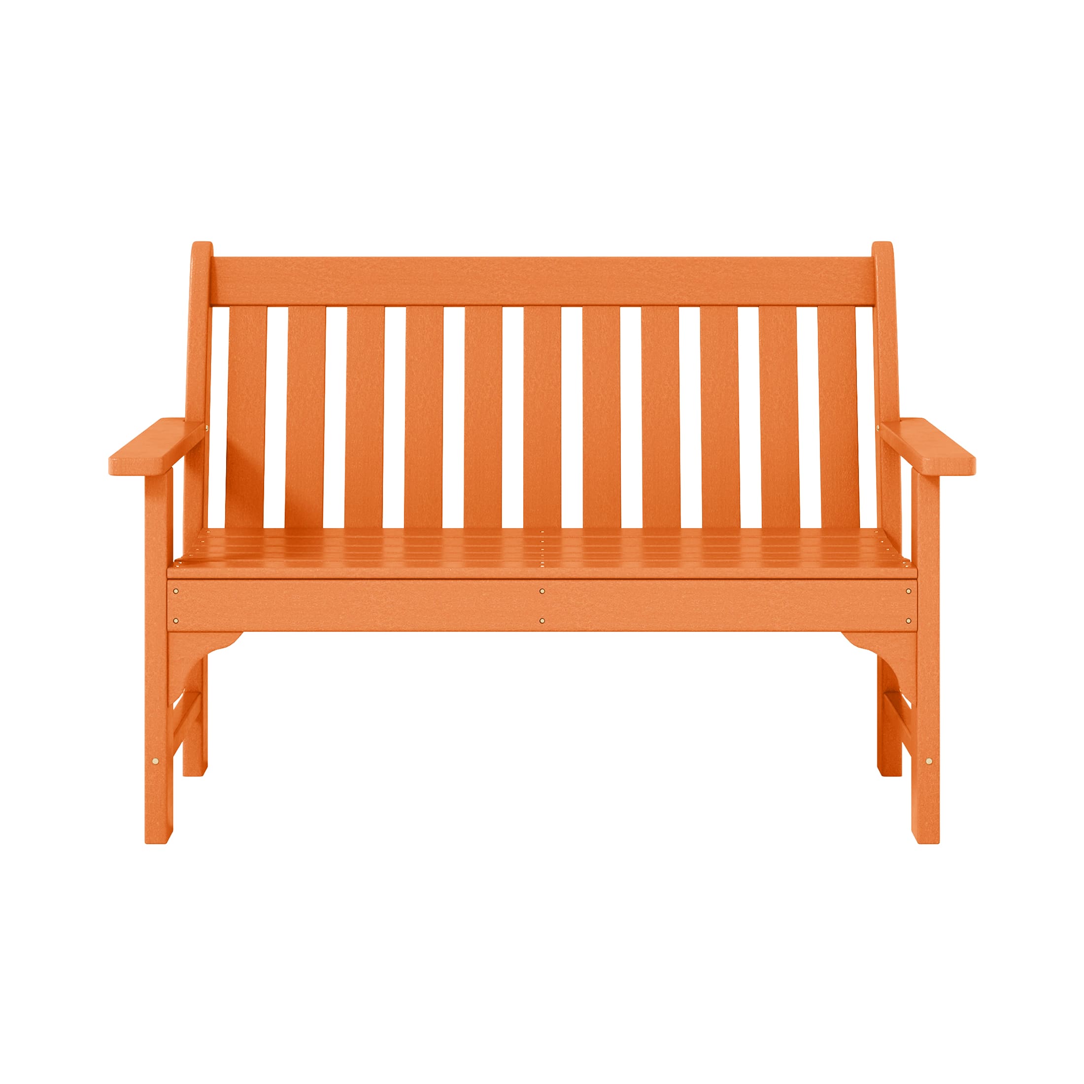 WestinTrends - Malibu Outdoor 2-Person All-Weather HDPE Front Porch Garden Bench - Orange
