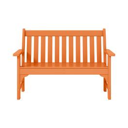 WestinTrends - Malibu Outdoor 2-Person All-Weather HDPE Front Porch Garden Bench - Orange
