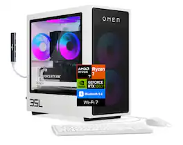 HP - OMEN 35L Desktop PC (AMD Ryzen 7 8700F, 32GB DDR5, 1TB PCIe SSD, GeForce RTX 5060 Ti, Win 11 Pro) w/USB Hub - Panda Metal