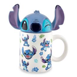 Silver Buffalo - Disney Lilo & Stitch Ceramic Mug With Sculpted Topper | Holds 18 Ounces - Blue