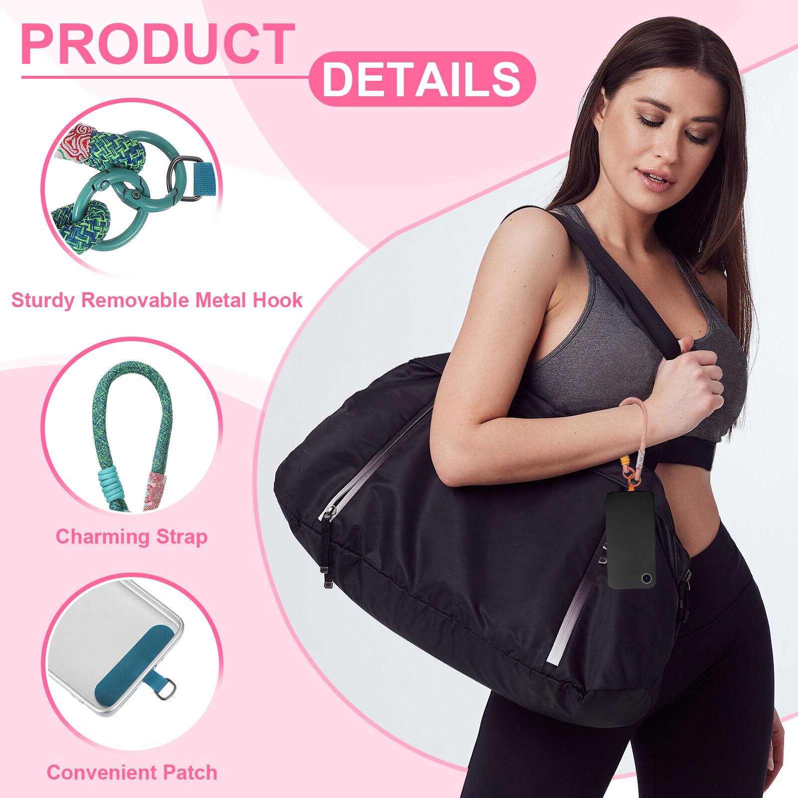 PRODUCT DETAILS

- Sturdy Removable Metal Hook
- Charming Strap
- Convenient Patch