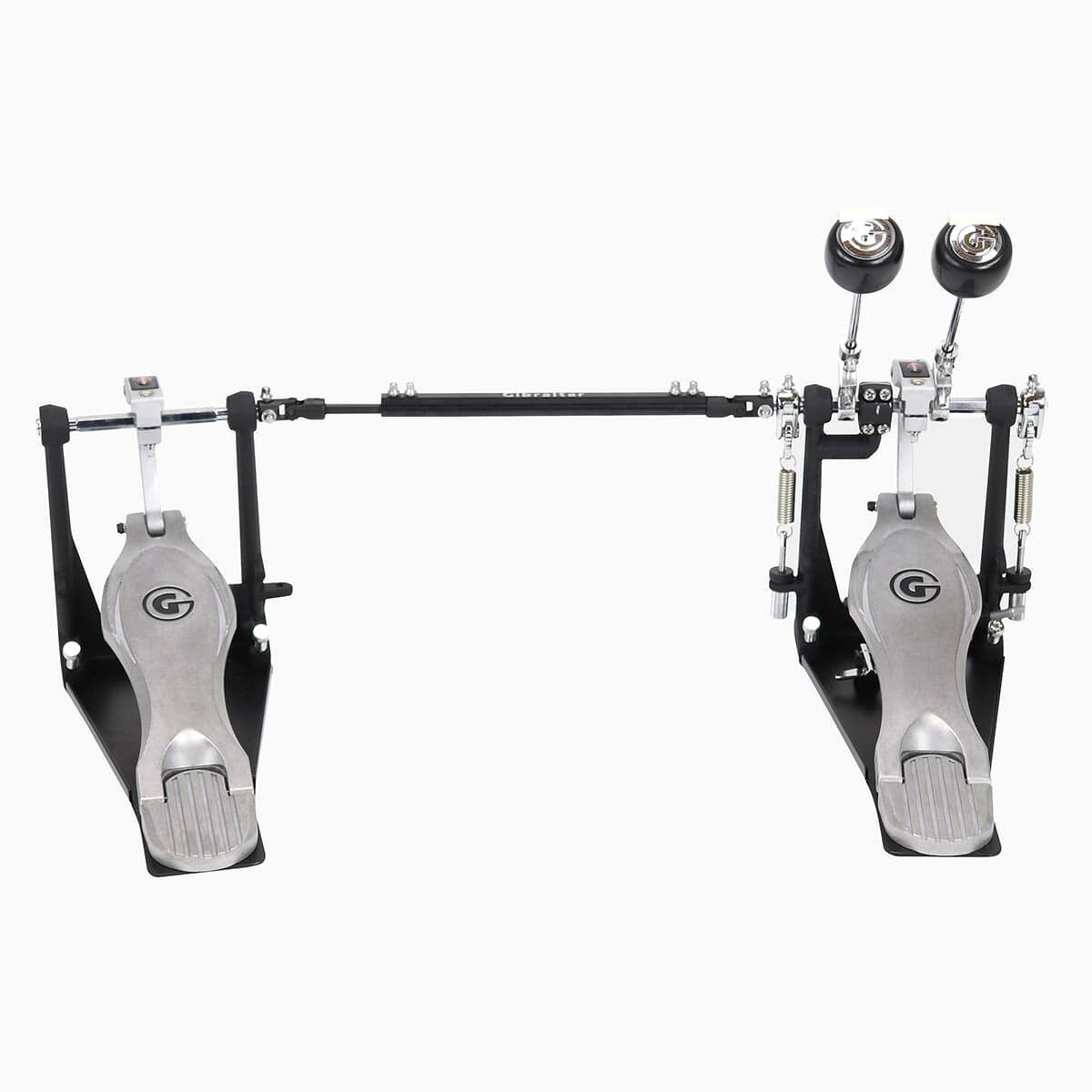 Angle. Gibraltar Hardware - 6000 Series Direct Drive Double Bass Drum Pedal, with G Style Fast Touch Footboard, Dual Surface Beaters.