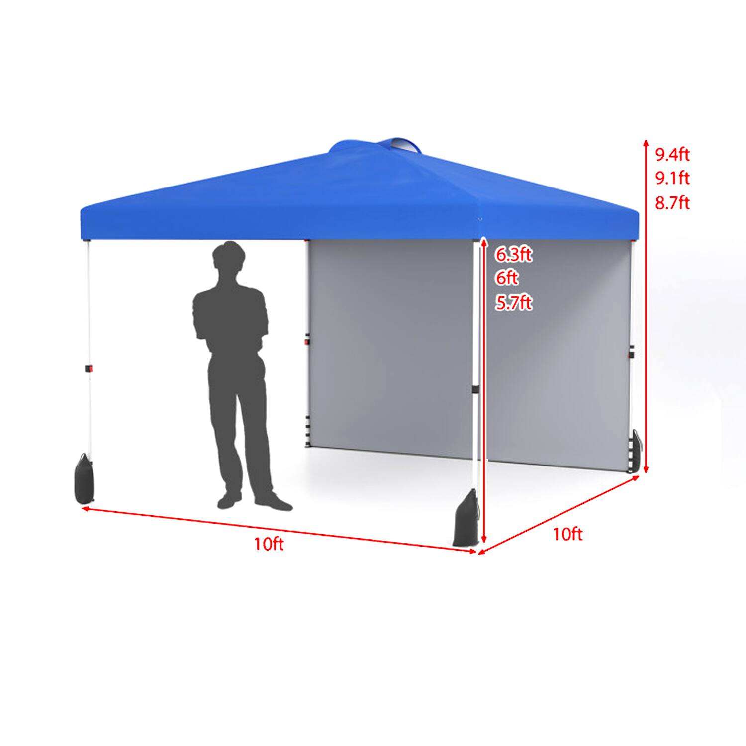 9.4ft  
9.1ft  
8.7ft  
6.3ft  
6ft  
5.7ft  
10ft  
10ft