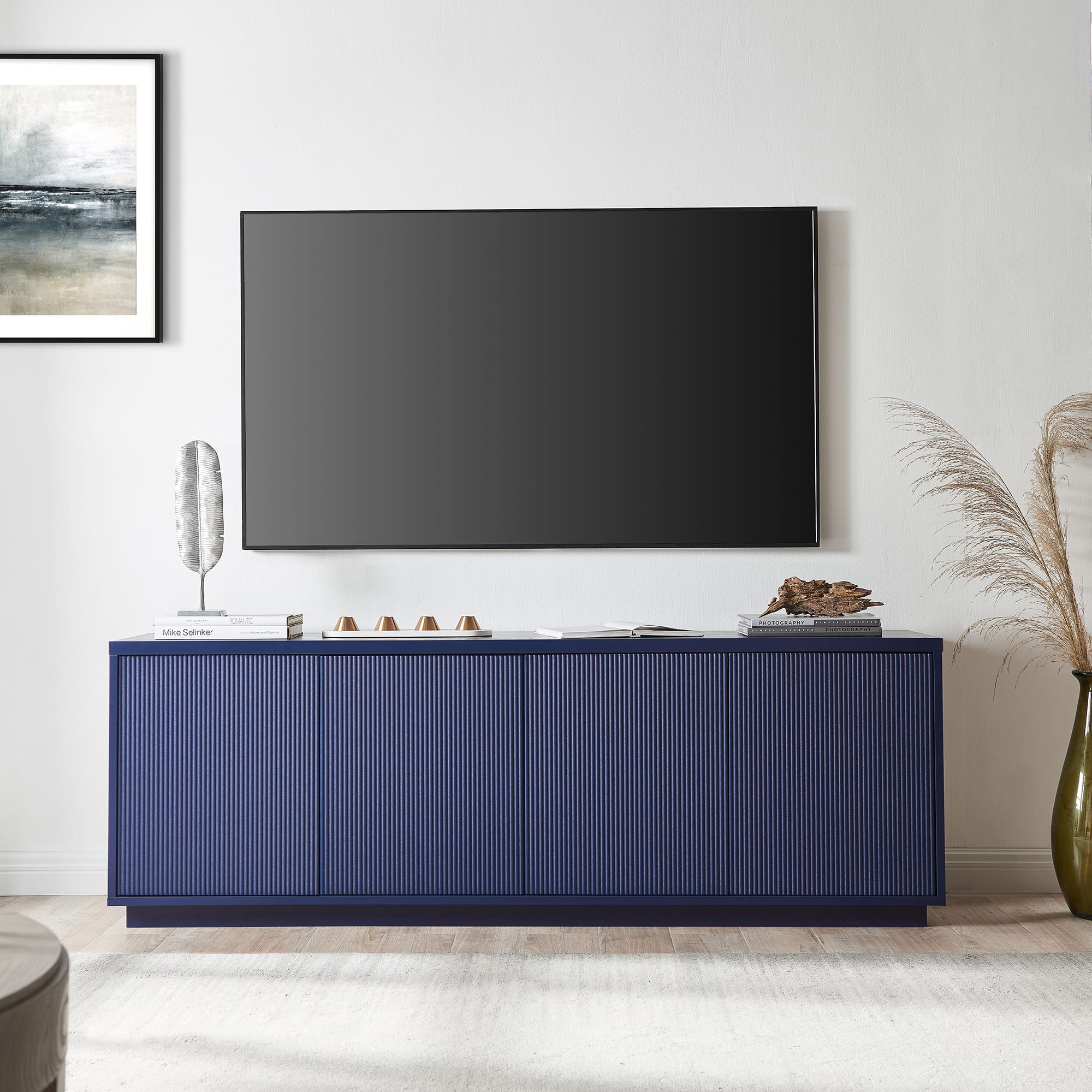 Front. Camden&Wells - Marten TV Stand for Most TVs up to 75" - Blue.