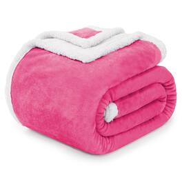 Alchemy Casas - Sherpa Fleece Throw Blankets Soft Fluffy Flannel Plush Blanket And Fuzzy Cozy Cuddle For Couch Bed Sofa - Pink Throw-50"x60"