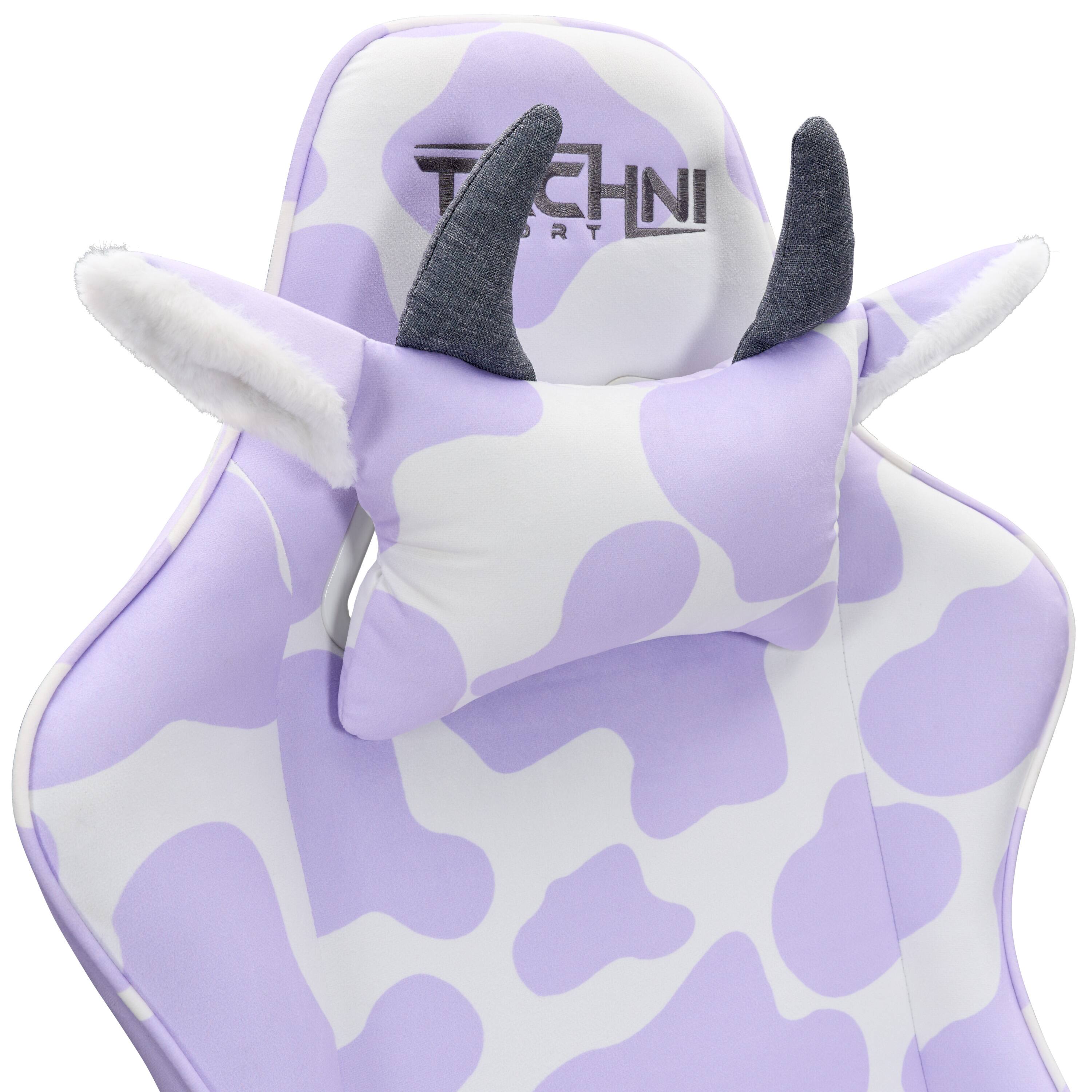 Alt View 5. Techni Sport - Techni Sport Cow Gaming Chair - Lavender.