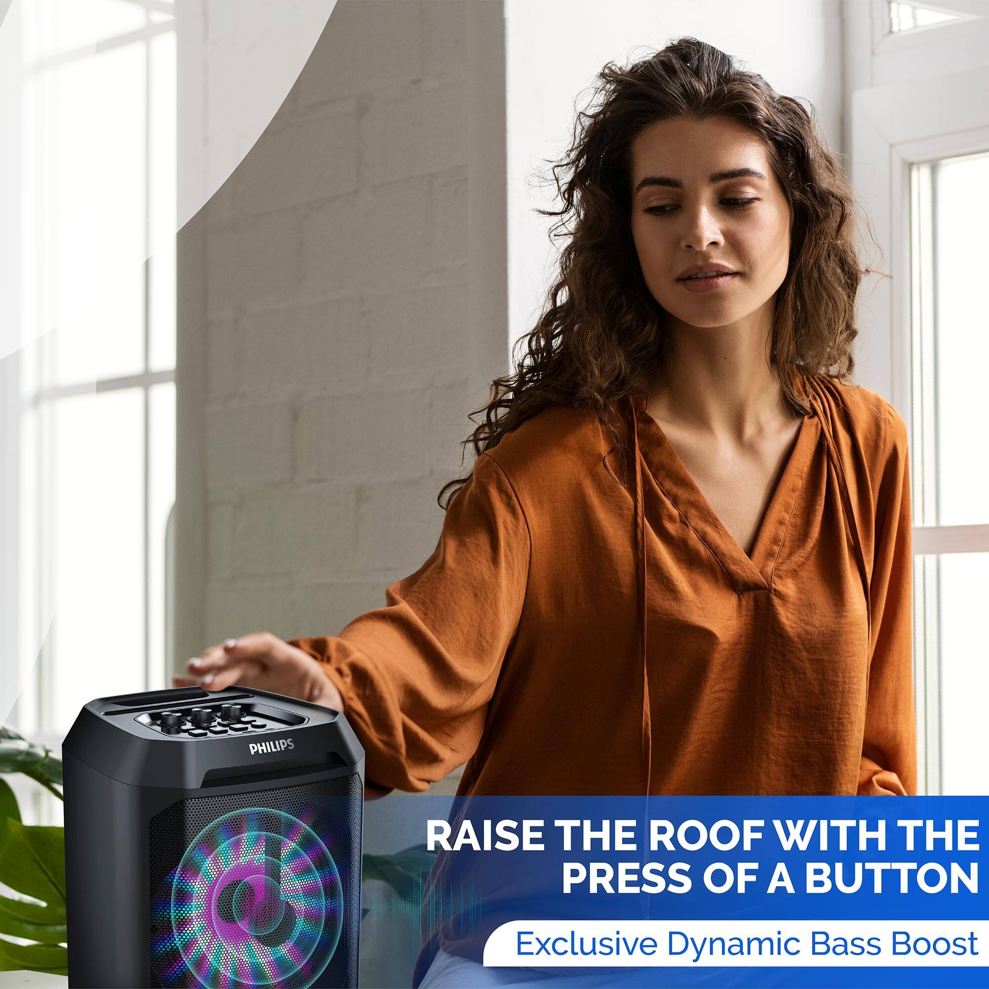 PHILIPS RAISE THE ROOF WITH THE PRESS OF A BUTTON  
Exclusive Dynamic Bass Boost