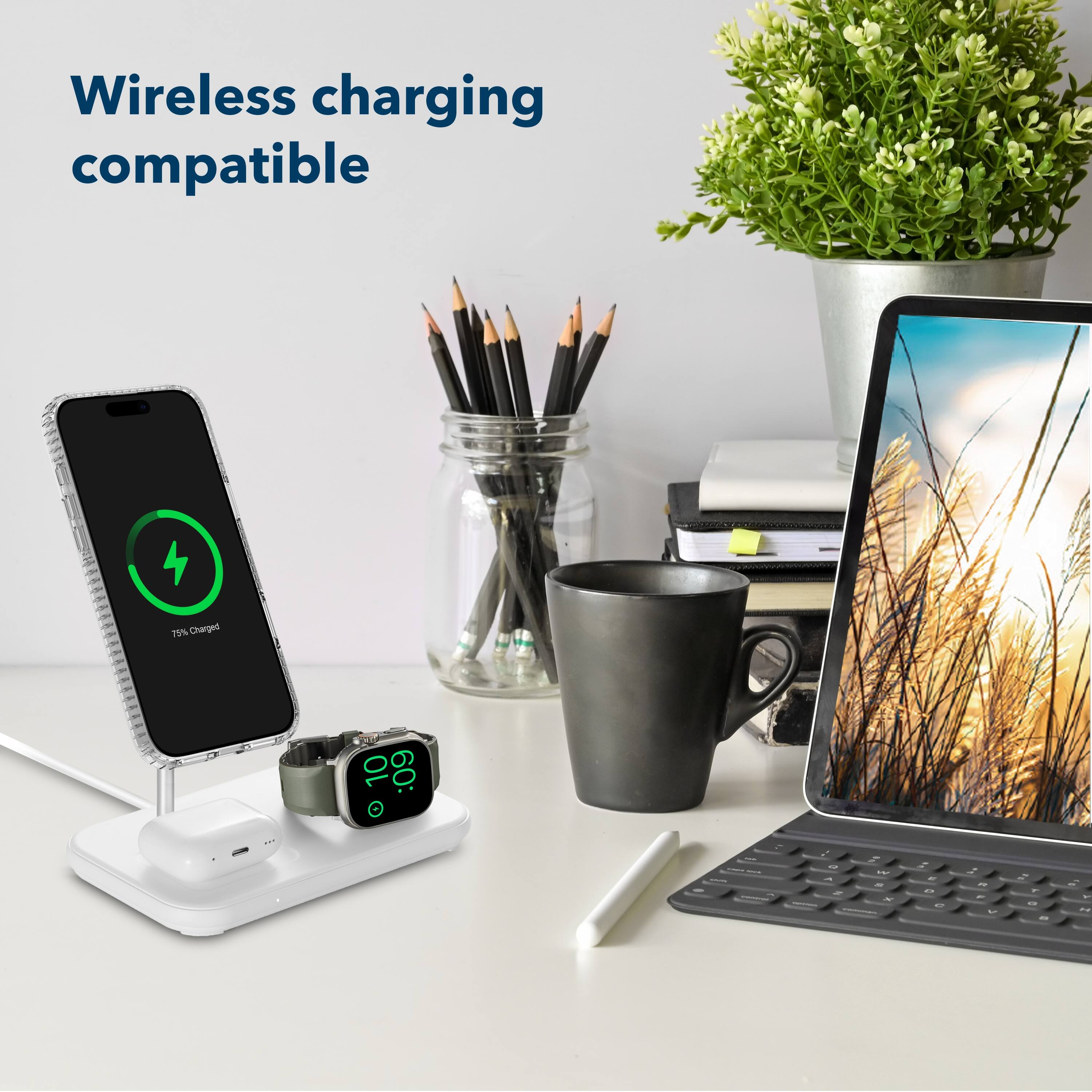 Wireless charging compatible  
75% Charged