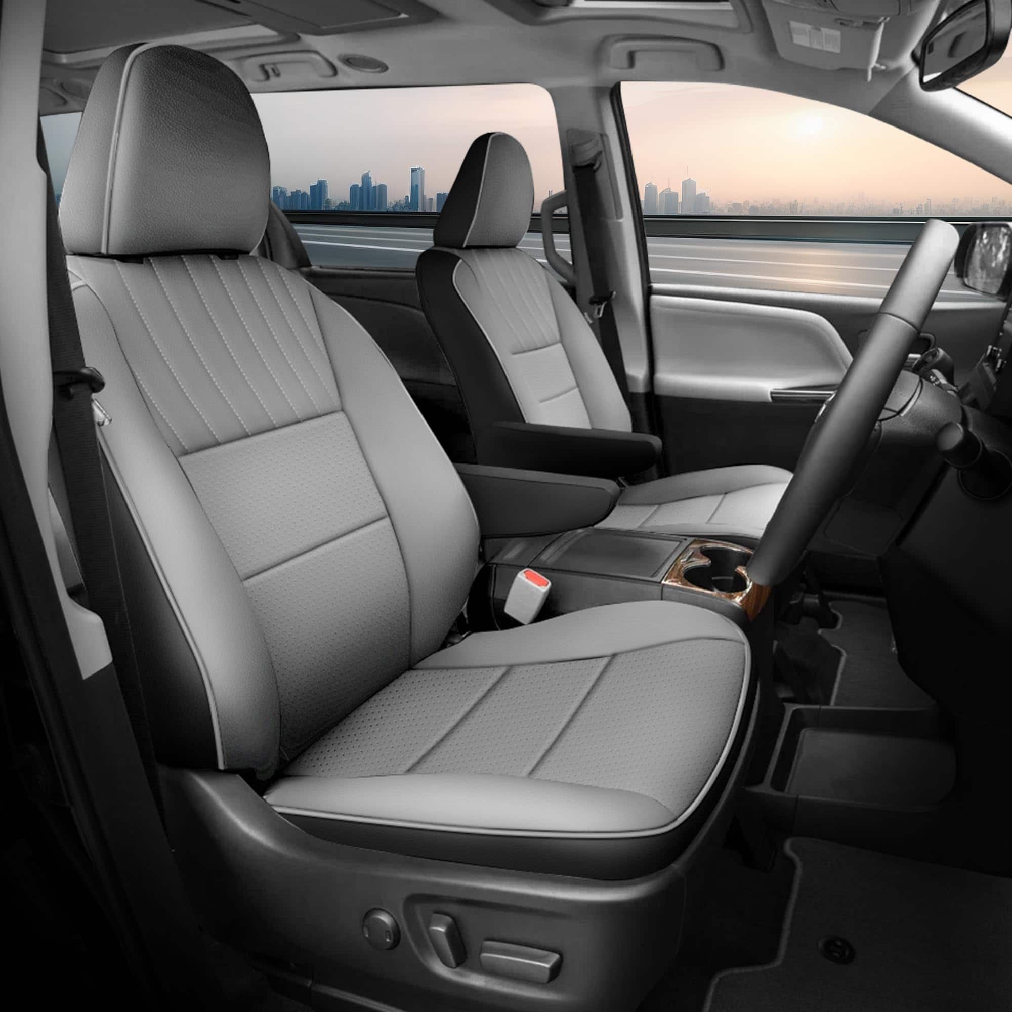 COTTAGE - For Toyota Three Row Covers Full Set Custom Fit Le Xle Se Faux Leather Car Protector Coverage Protector - Beige Rear Set