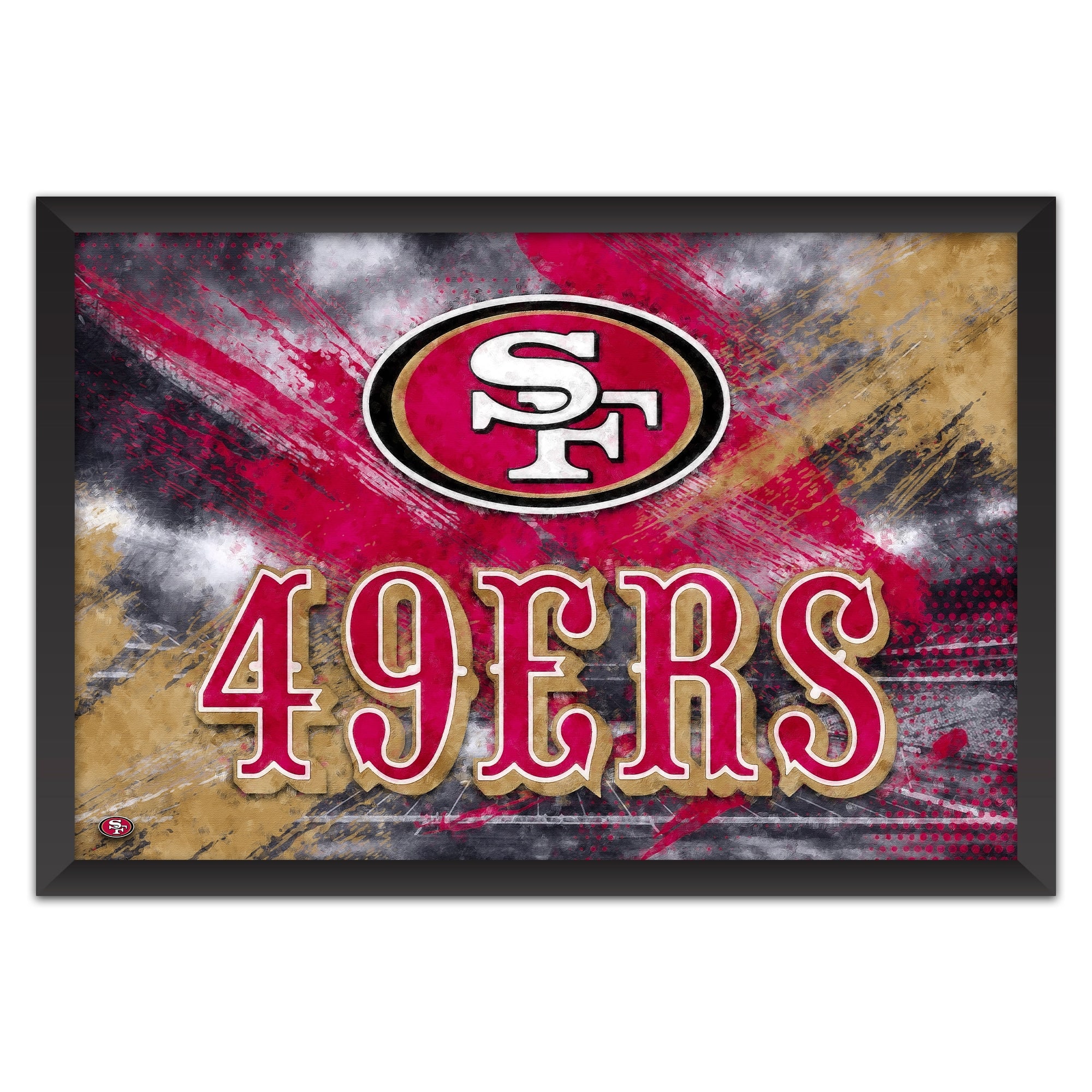"Sporticulture - San Francisco 49ers 14"" x 20"" Brush Stroke Logo Framed Art Print - Multicolor" price history on PriceWatchPro