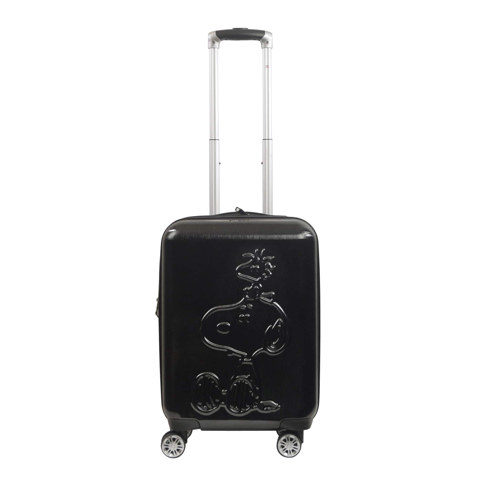 Ful - Peanuts Snoopy & Woodstock Embossed Molded Hardside 22" Caryon Suitecase spinner - Black