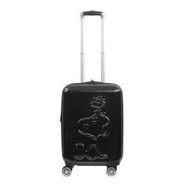 Ful - Peanuts Snoopy & Woodstock Embossed Molded Hardside 22" Caryon Suitecase spinner - Black