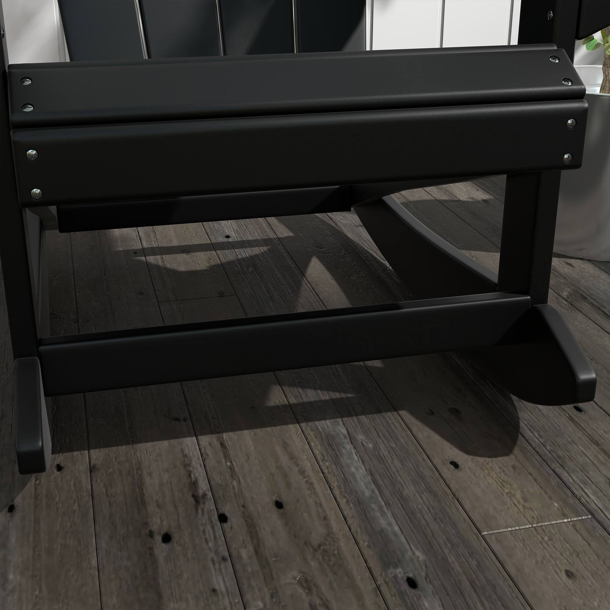 Alt View 4. Outsunny - Adirondack Rocking Chair, All Weather HDPE Porch Rocker, Rocking Fire Pit Chair for Patio, Garden, Lawn, Black - Black.