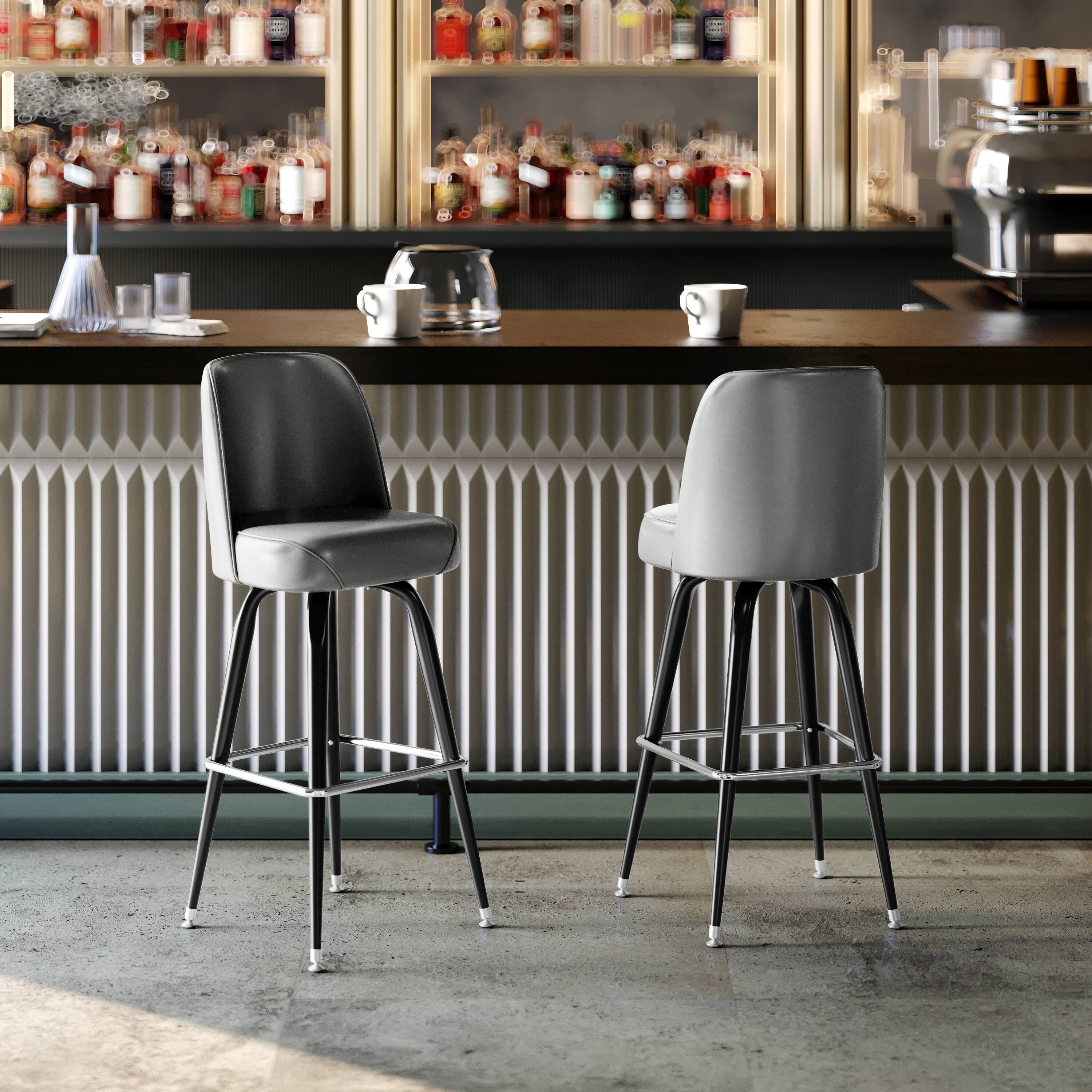 Alt View 2. Flash Furniture - James Commercial Grade Metal Barstool with Gray Swivel Bucket Seat - Gray.