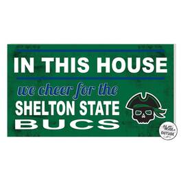 Jardine - Shelton State Buccaneers 11'' x 20'' Indoor/Outdoor In This House Sign - Green