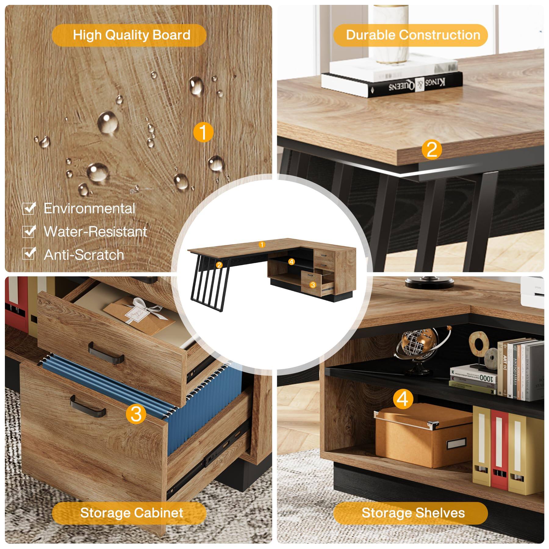 High Quality Board  
Durable Construction  
Environmental  
Water-Resistant  
Anti-Scratch  
Storage Cabinet  
Storage Shelves