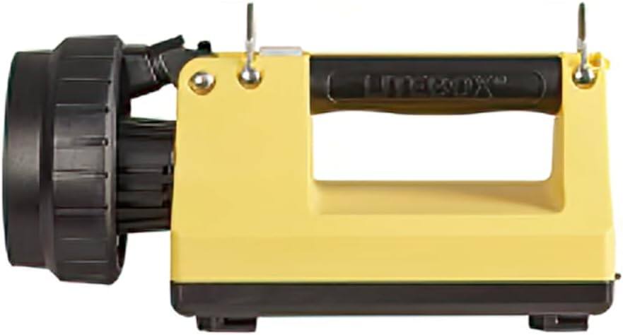 Angle. Streamlight - Streamlight 45821 E-Flood LiteBox 1500-Lumen 4700 Candela Rechargeable Flood Beam Lantern with AC/DC Charging, Yellow - Yellow.