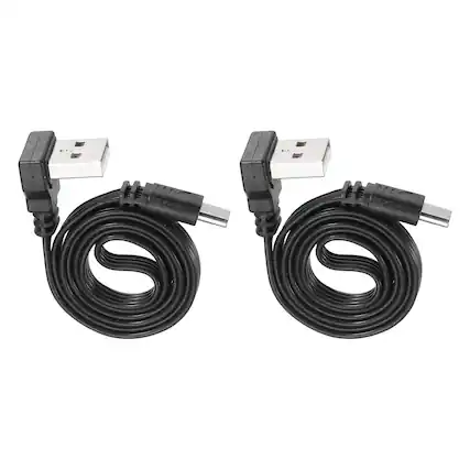 Front. Unique Bargains - 90 Degree USB A to USB C Cable, 19.7 Inch, UP&Down Angle A to C, 480Mbps, Silicone, for Phone/Tablet/Laptop/Car Charger - Black.