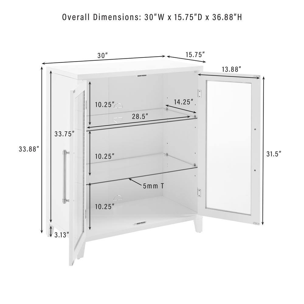 Overall Dimensions: 30"W x 15.75"D x 36.88"H

- 30"
- 15.75"
- 13.88"
- 10.25"
- 28.5"
- 14.25"
- 33.75"
- 33.88"
- 10.25"
- 31.5"
- 5mm T
- 10.25"
- 3.13"