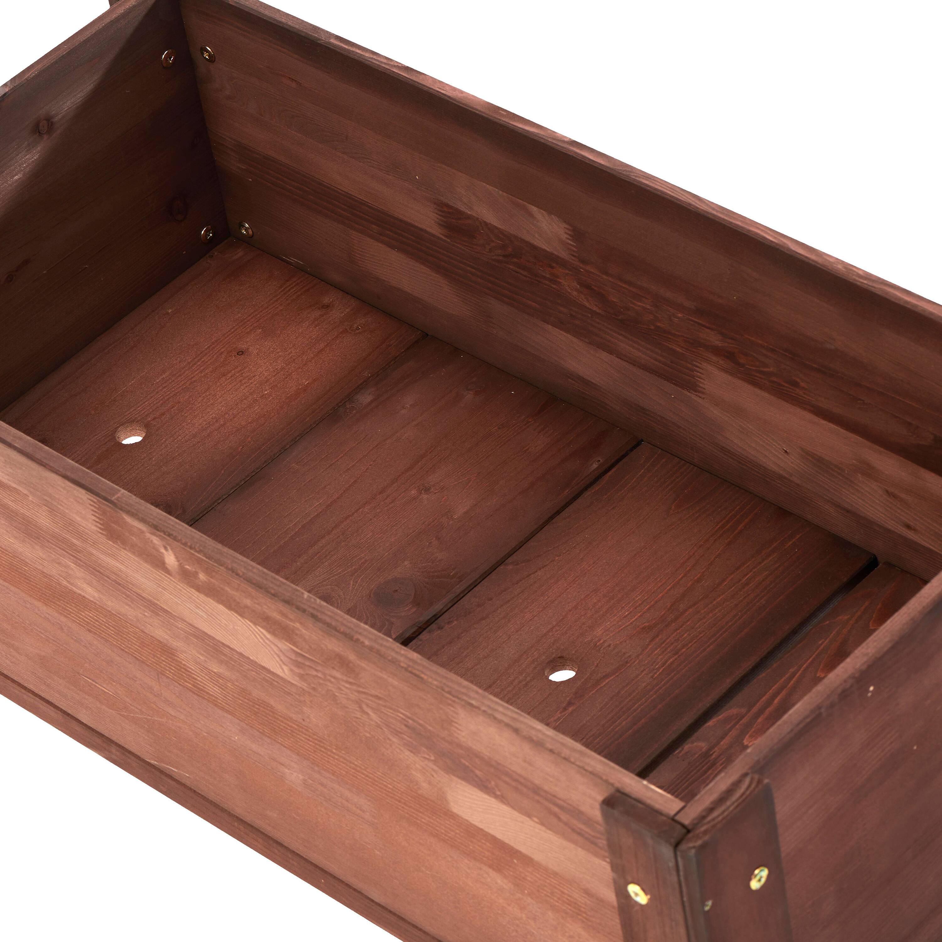 Alt View 4. PAIHOME - Natural Solid Wood Raised Garden Bed with Legs, Elevated Planter Box for Outdoor Plants Fruits Vegetables - 31x16x31 Inch - Brown.