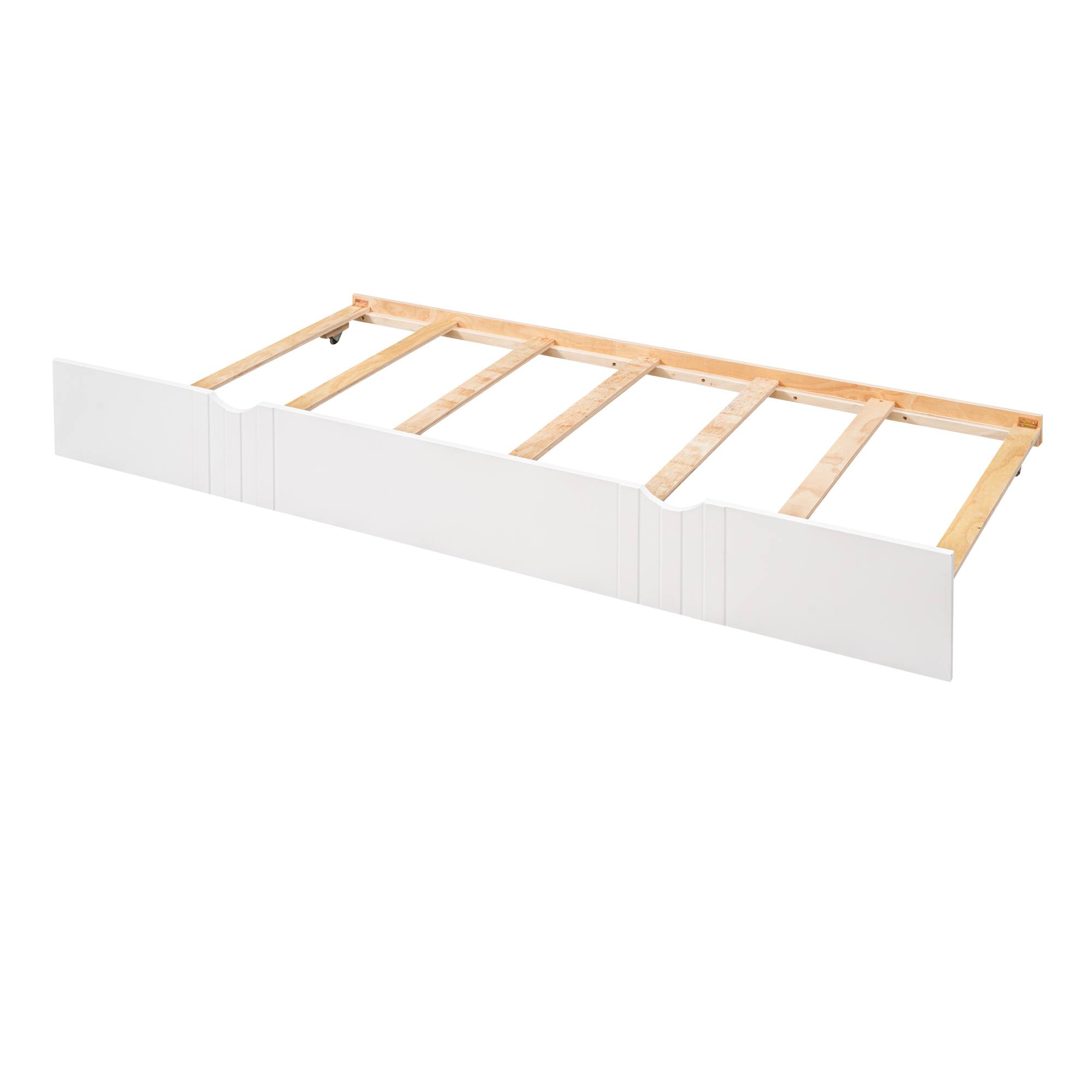 Alt View 6. Tiramisubest - Full Size Daybed Wood Bed with Twin Size Trundle,White - White.