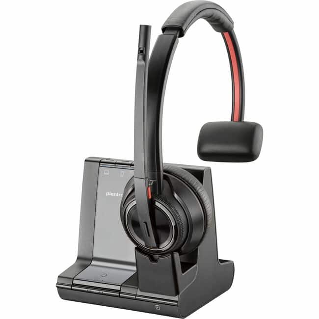 HP - Poly Savi 8210-M Office DECT 1920-1930 MHz Single Ear Headset TAA - Mono - Wireless - DECT - 590.6 ft - Over-the-head - Unknown