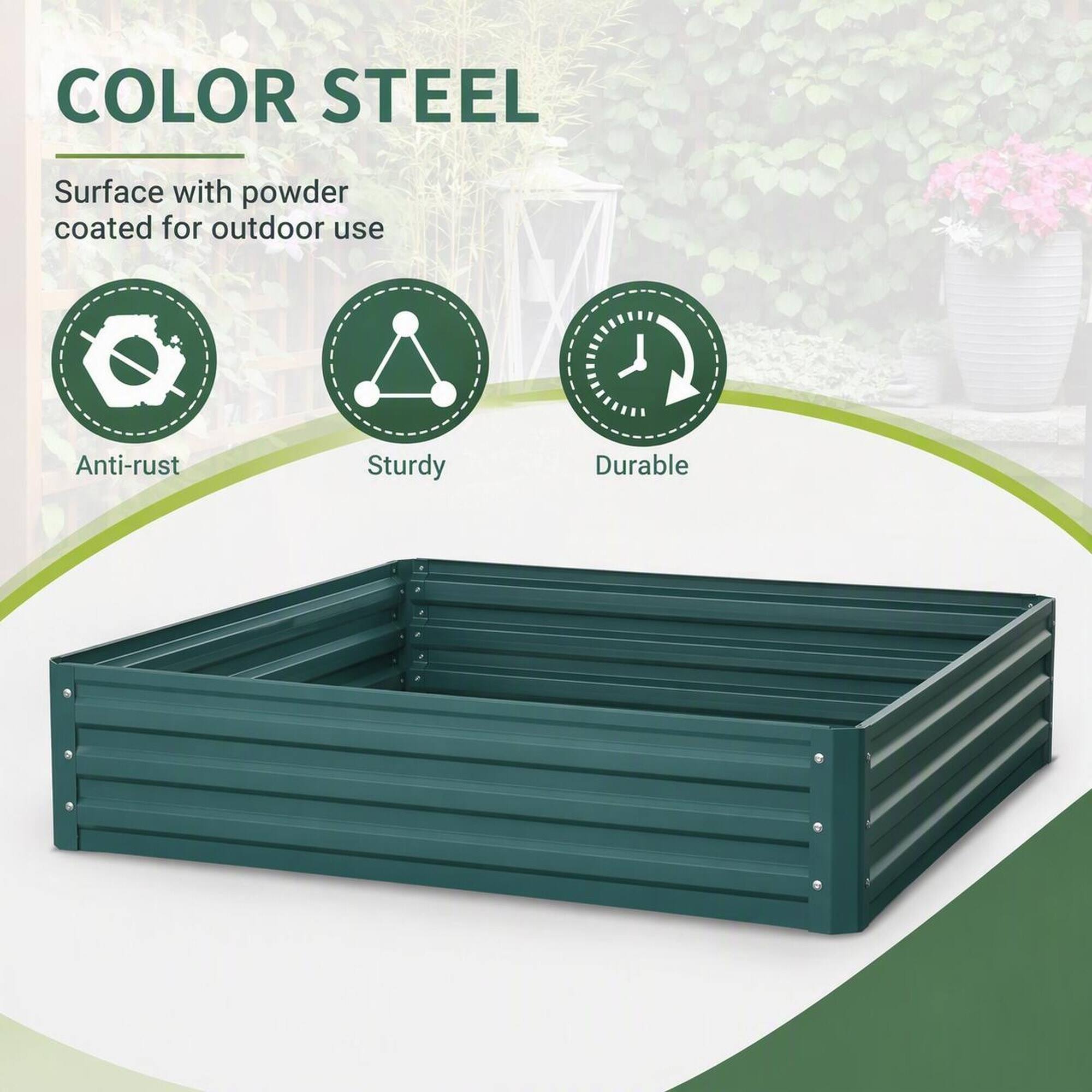COLOR STEEL

Surface with powder coated for outdoor use

Anti-rust

Sturdy

Durable