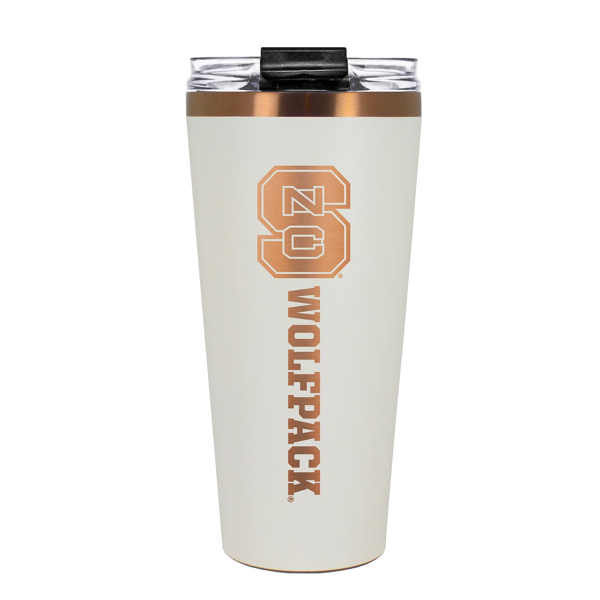 Front. Great American Products - NC State Wolfpack 30oz. Big Slim Tumbler - Cream.