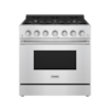 Front. Thor Kitchen - 36 in. Wide 6 Burner 6.0 Cu Ft. Professional Freestanding Gas Range - Stainless Steel.