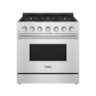 Thor Kitchen - 36 in. Wide 6 Burner 6.0 Cu Ft. Professional Freestanding Liquid Propane Gas Range - Stainless Steel